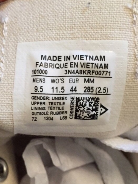 converse made in china or vietnam